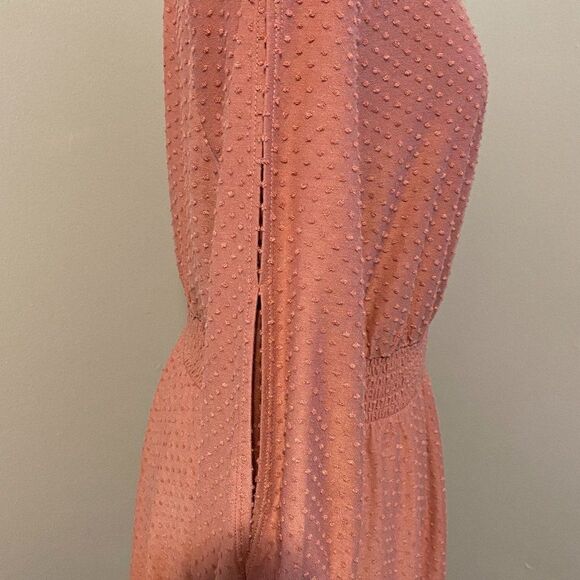 Est. 1946 Smocked Collar French Dot Boho Long Split Sleeve Dress Size L - Picture 8 of 14